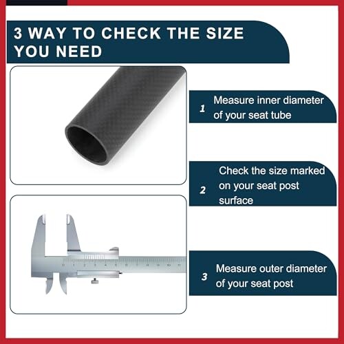 TUCKBOLD 自転車シートポスト 軽量 自転車サドルポスト シートチューブ マットブラック 1個 33.9x500mm カーボンファイバー