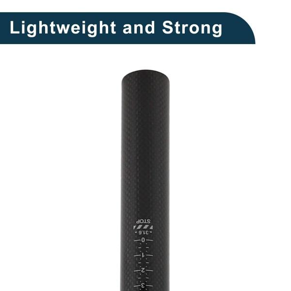 TUCKBOLD 自転車シートポスト ショック吸収 自転車サドルポスト シートチューブ グロスブラック 1個 31.6x450mm カーボンファイバー