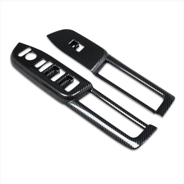 RUIQ ホンダ 新型 N-BOX N-BOXカスタム JF5 JF6 専用 内装 ドア ウィンドウ ボタン スイッチ パネル カバー ガーニッシュ HONDA Nbox/Nbox Custom 専用設計 (炭素繊維黒色仕様)