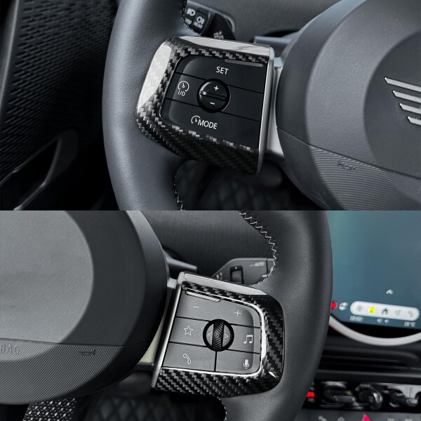 AIRSPEED ミニ クーパー カントリーマン エースマン F65 F66 F67 U25 J01 EV J05 2024-UP専用 アクセサリー カーボンファイバー 内装 カスタム パーツ カーハンドルボタン装飾フレーム ガーニッシュ
