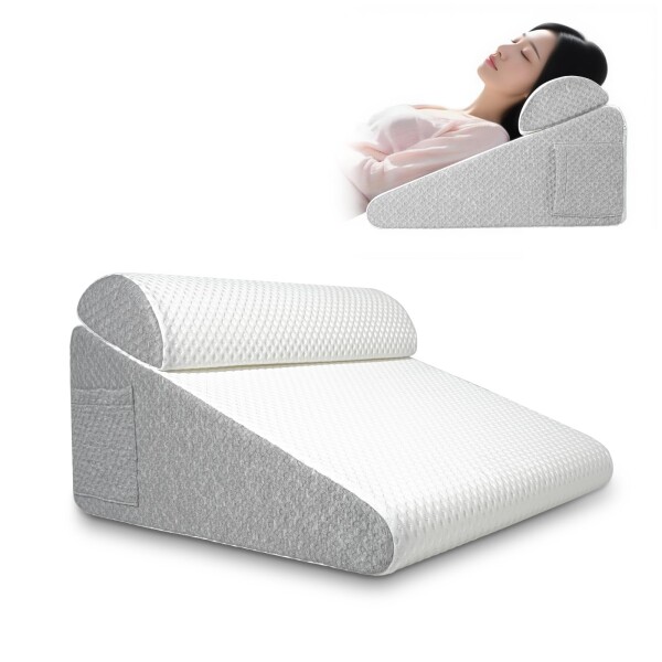 三角クッション 三角枕 背もたれ クッション 傾斜枕 高反発 テレビ枕 背もたれクッション 足まくら なだらか枕 腰枕 ベッドウェッジピロー 睡眠サポート 大きい 足上げ 読書用 お年寄り