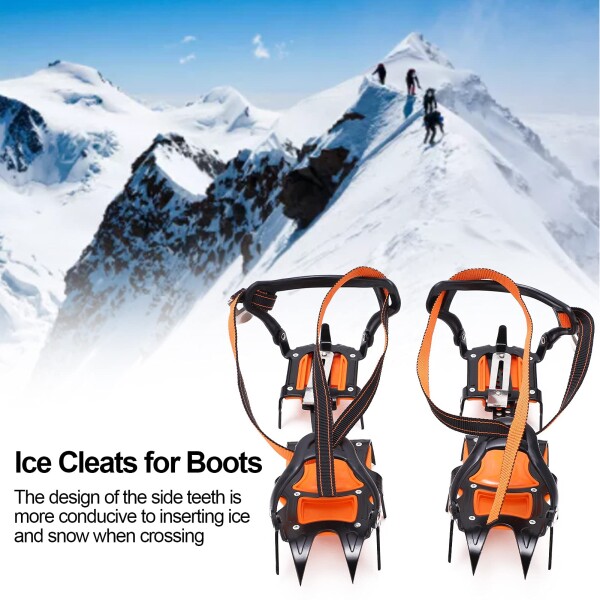 Zerodis. アイゼン 作業 靴用スパイク 12本爪 靴底アイゼン 滑り止め 転倒防止 雪道 1ペア入り 登山 斜面 男女兼用 Zerodis. アイゼン 作業 靴用スパイク 12本爪 靴底アイゼン 滑り止め