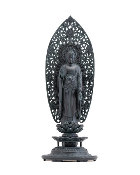 仏像 阿弥陀如来 25cm（青銅彩色）仏師：松久朋琳 原型＿『浄土宗・時宗』 高岡銅器 (あみだにょらい/XＬ_b)