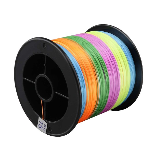 Frwanf 釣りライン PEライン 釣り糸 16編 マルチカラー 1000M 高強度