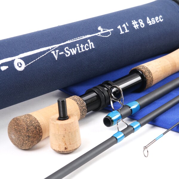 M MAXIMUMCATCH Maxcatch 両手スイッチロッド フライロッド カーボン4ピースロッド (11ft 8wt)