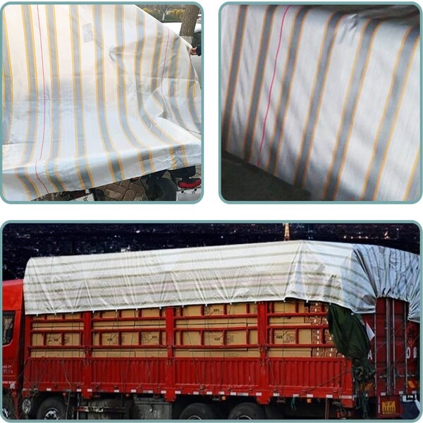 JIANLEI 防水シート 金と銀 2.8M×5.8M 屋外 屋根 内蔵メッシュ繊維強化ロープたPVC両面防水 防雨 防風 多肉 植物 猫犬ペットを守ります