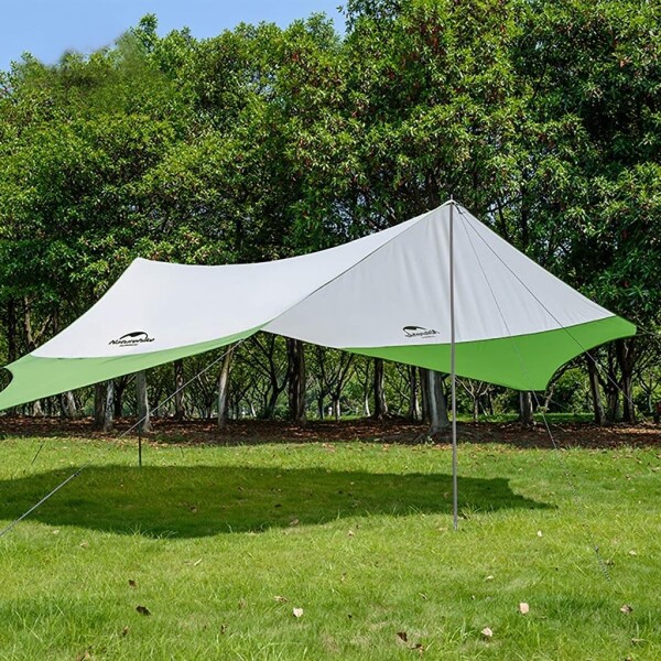 Naturehike タープポール亜鉛メッキ鉄ポール四段階天幕ポール長持ち使用できる２個入り収納ケース付き(白花色, 2.4M)