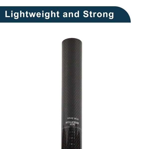 TUCKBOLD 自転車シートポスト ショック吸収 自転車サドルポスト シートチューブ グロスブラック 1個 34.9x350mm カーボンファイバー