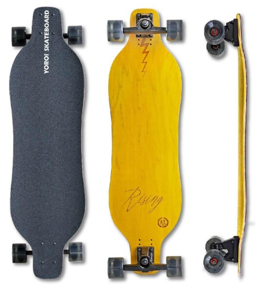 YOROI SKATEBOARD RISING 36PP ヨロイライジン鎧雷神イエロー ロングスケートボード