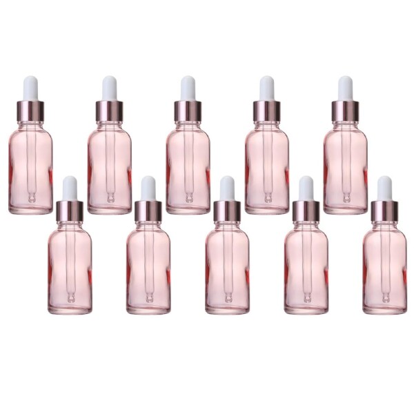 FRCOLOR 香水小分け容器 30個セット 携帯用詰め替えボトル ガラス製 7.8Cm ミニドロッパーボトル エッセンシャルオイル アロマオイル用 サブボトル