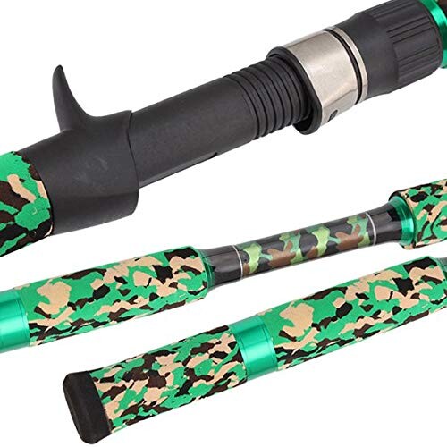 Wellvie classy 雷魚 ロッド 釣り竿 XH 7.6ft 2.28m 762XH ベイトロッド 超硬 2ピース 鯰ロッド ルアーロッド ビッグベイト ブラック/バス/タコ/ライギョ/ナマズ 初心者（迷彩柄）