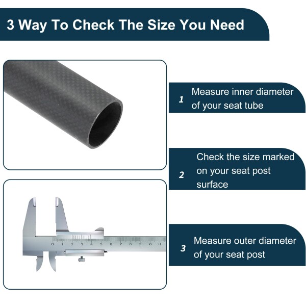 TUCKBOLD 自転車 シートポスト 軽量 自転車 サドルポスト シートチューブ マットブラック 1個 31.6x300mm カーボンファイバー