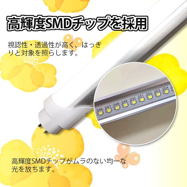 LED蛍光灯 40W形 直管 ラピッド式工事不要 1198mm G13口金 昼白色 5500K 天井照明 LED 直管蛍光灯 (ラピッド式、2本) LED蛍光灯 40W形 直管 ラピッド式工事不要 1198mm G13口金 昼白色 5500K 天井照明 LED 直管蛍光灯 (ラピッド式、2本)