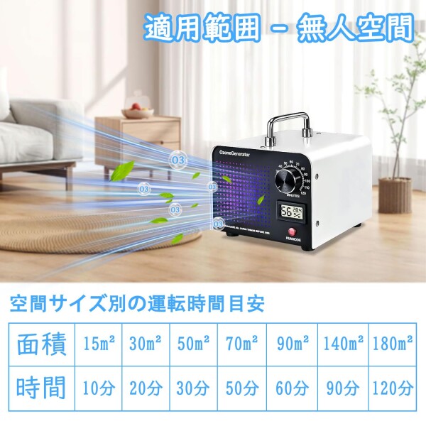 オゾン発生器 業務用オゾン脱臭器 120分タイマー 家庭用 省エネ 静音 脱臭装置 消臭 日本語説明書付き 10000mg/h