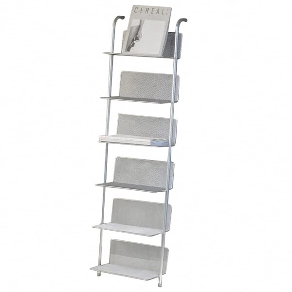 PonyLes マガジンラック スリム マガジンスタンド おしゃれ INS風 6段 3段 雑誌ラック スチール製 パンフレットスタンド 韓国 店舗 業務用 (6段)