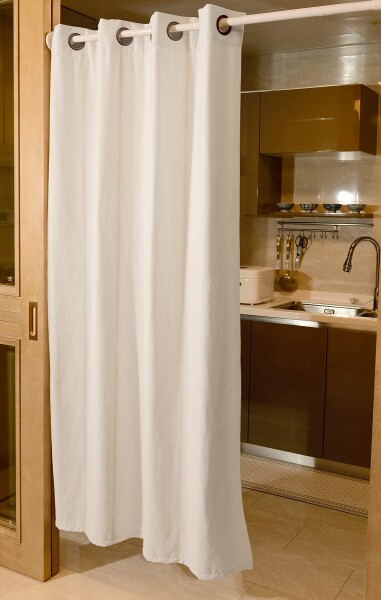 HAVARGO 間仕切りカーテン 230cm丈 断熱防寒 暖簾 のれん おしゃれ 目隠し アコーディオンカーテン 冷気遮断 (アイボリー, 120X230)