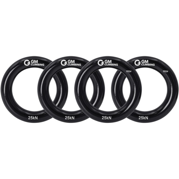 GM CLIMBING 4個セット 25kN アルミニウム ラッペルリング クライミング フリクションセーバー ノット ヒッチリング Lサイズ ブラック