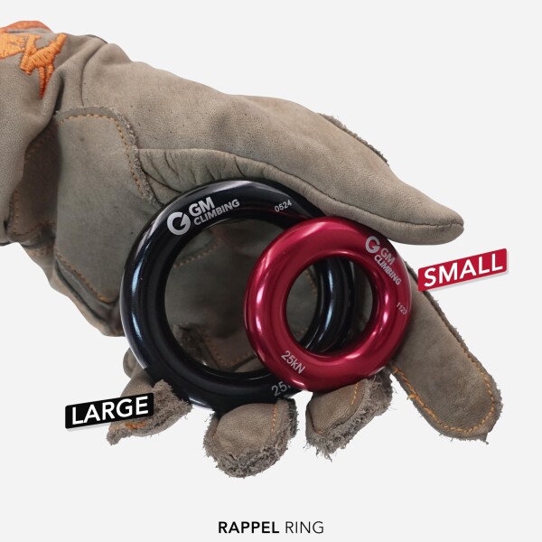 GM CLIMBING 4個セット 25kN アルミニウム ラッペルリング クライミング フリクションセーバー ノット ヒッチリング Lサイズ ブラック