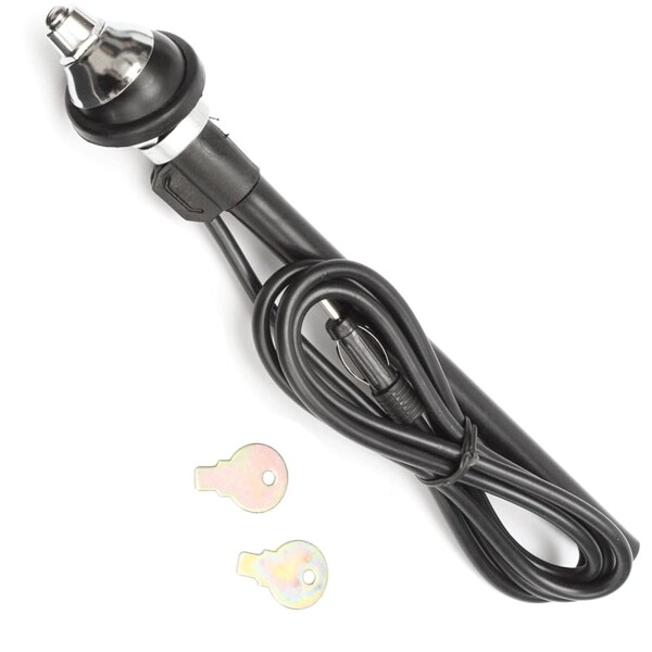 KING BISON ラジオアンテナ 伸縮 黒 silver レトロ カー 旧車 FM AM 電波 ケーブル 120cm 汎用品 カスタム クール アクセサリー