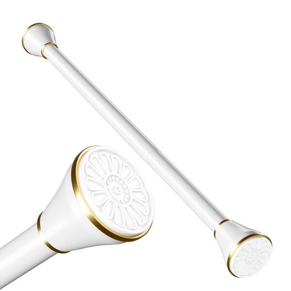 ?力 つっぱり棒2.4m ホワイト突っ張り式カーテンレール 2m以上 幅:130~240cm 直径2.5cm 耐荷重約15~35kg カーテン突っ張り棒 取り付け簡単 おしゃれ つっぱり棒 2.4ｍ (ホワイト, 130-240cm)