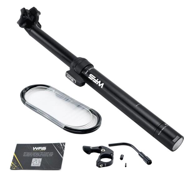WFS Vresa Dropper Seatpost 30.9mm x 410mm, 125mm Travel, Remote, External Cable Routing, Black ? Lightweight Alloy Build