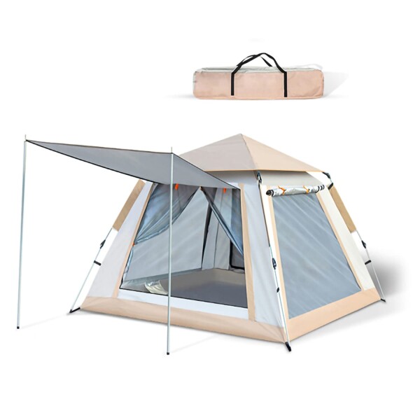 最新 テント ワンタッチ 4-6人用 耐水圧3000mm UVカット 紫外線防止 キャンプ テント 防水 撥水加工 防風 通気 折りたたみ コンパクト前後ダブルドア 防虫対策 メッシュ窓付き 設営簡単 軽