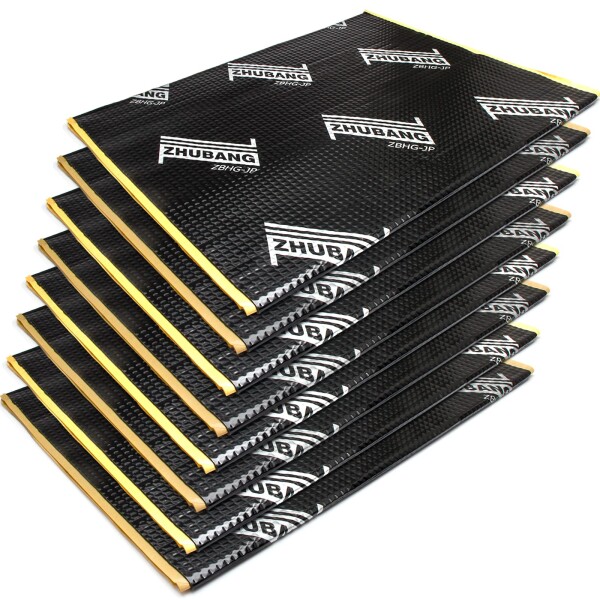 ZHUBANG 制振シート デッドニング 遮音 車 制震シート 車 防音 制振 防音フォームパネル 吸音シート 800mm×460mm×2mm 8枚入り 格子模様