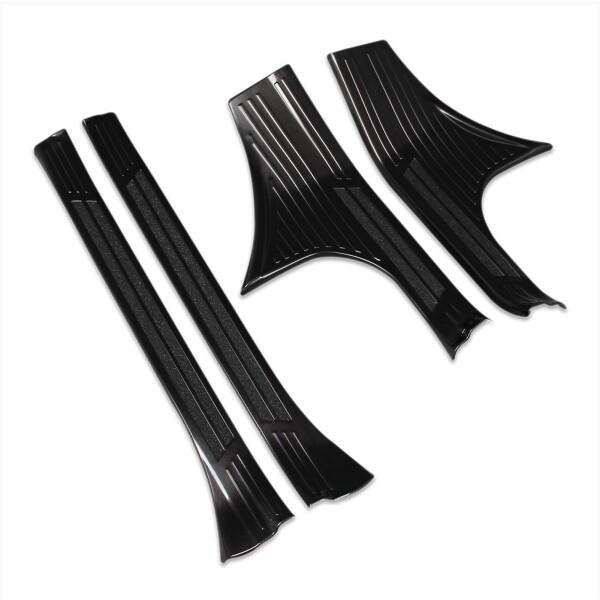 RUIQ スバル 新型 クロストレック インプレッサ GU系 専用 内装 ステンレスステップ ガーニッシュ サイドステップガーニッシュ Subaru Crosstrek Impreza 専用 設計 (黒色)