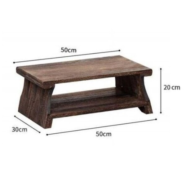 折りたたみ式実木ローテーブル 長方形畳用茶卓 座卓 小型コーヒーテーブル バルコニーやリビング用 (ブラウン Brown, 50*30*20cm)