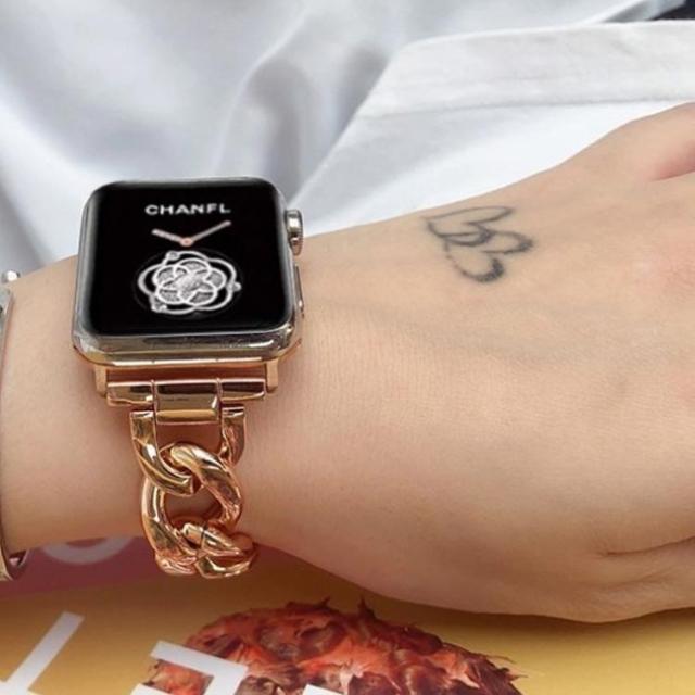 おしゃれ チェーンベルト Iwatch用 バンド アップルウォッチ バンド チェーン ブレスレット型 交換ベルト Apple Watch ベルト バンド ベの通販はau Pay マーケット プレッピー