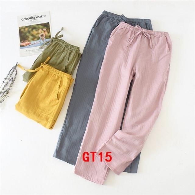 ガーゼルームウェアパジャマロングパンツ単品レディースメンズ部屋着寝間着秋冬寝巻き快適大きいサイズ綿100 ベアカップル2重ガーゼ無地の通販はau Pay マーケット ラッキースマイルプラザ