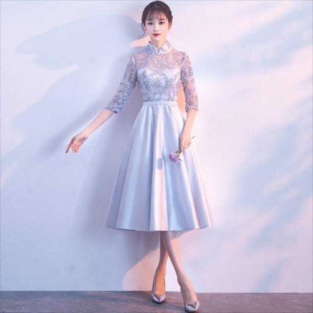 パーティードレス 10代 代 30代40代 ワンピース おしゃれ フォーマル シルバー ハイネック カラードレス 結婚式 成人式 セクシー レデの通販はau Pay マーケット ラッキースマイルプラザ