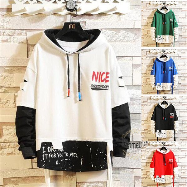 プルオーバーパーカー メンズ 長袖パーカー メンズ フェイクレイヤード パーカー トップス スポーツ スウェット 秋服 冬服 カジュアル メの通販はau Pay マーケット ラッキースマイルプラザ