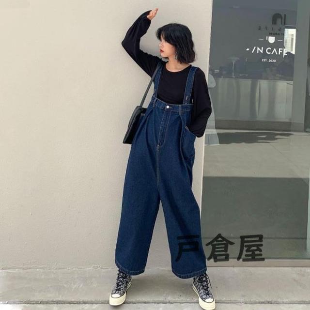 サロペットパンツ デニム ゆったり レディース デニムサロペット サスペンダーパンツ ジーンズ オーバーオール デニムパンツ ワイドパンの通販はau Pay マーケット ラッキースマイルプラザ