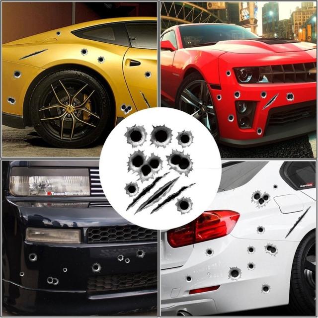 ステッカー 車 弾痕 爪痕 防水 車用 ドレスアップ シール 装飾 汎用の通販はau Pay マーケット プレッピー