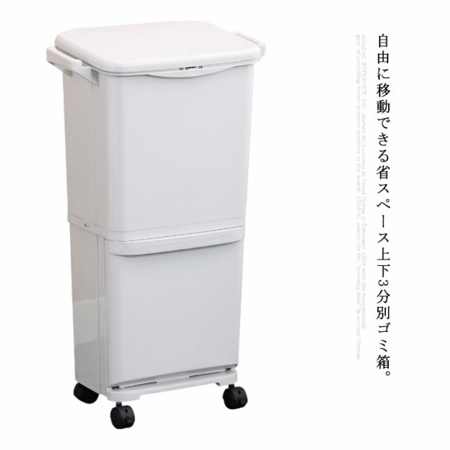 ゴミ箱 分別 ごみ箱 スリム ダストボックス 縦型 2段 キッチン ふた付き 3分別 大容量 ワゴン 45l リビング 引出し プッシュ おしゃれ 新の通販はau Pay マーケット プレッピー