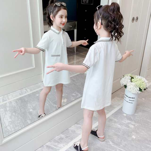 ポロ 子供服 ワンピース 半袖ワンピース ポロワンピース 切り替え ポケット付き かわいい 切り替えワンピース 薄手 女の子 女児 ガールズの通販はau Pay マーケット プレッピー