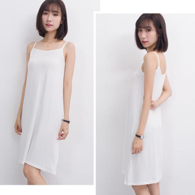3種類丈さ選べる 透け防止 キャミソールワンピース キャミワンピ 無地 インナーワンピース キャミソール 膝丈 ミモレ丈 ロング丈の通販はau Pay マーケット プレッピー