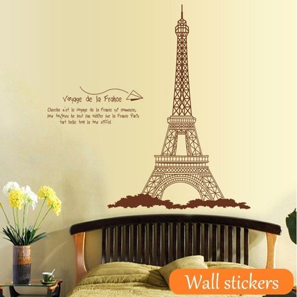 ウォールステッカー 壁紙シール 壁飾り 装飾 フランス語 エッフェル塔 ブラウン シック シンプル 可愛い キュート おしゃれ リビング 寝の通販はau Pay マーケット あさみショップ
