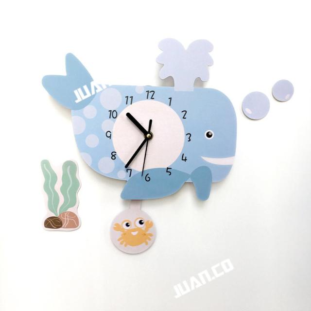 壁掛け時計 振り子時計 クジラ型 おしゃれ 文字盤 子供部屋 時計 北欧 ウォールクロック 装飾 女の子 Boy 男の子の通販はau Pay マーケット あさみショップ