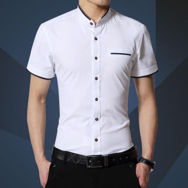 ワイシャツ ビジネスシャツ スタンドカラー ビジネス クールビズ メンズ 半袖 Yシャツ デザイン Coolbiz スリムフィット スタンド襟 半袖の通販はau Pay マーケット プレッピー