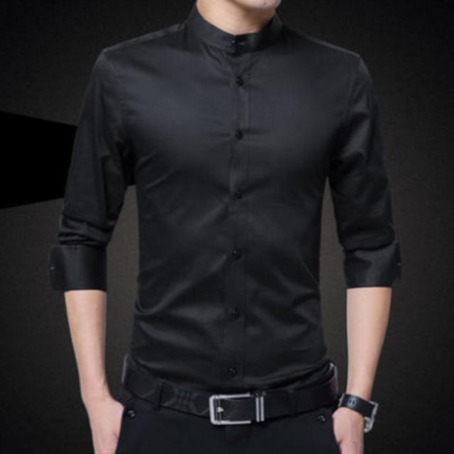 カジュアルシャツ ドレスシャツ 白シャツ 立ち襟 トップス インナー メンズ スリムシャツ スーツ 長袖シャツ 長袖 シャツ カジュアル シの通販はau Pay マーケット プレッピー