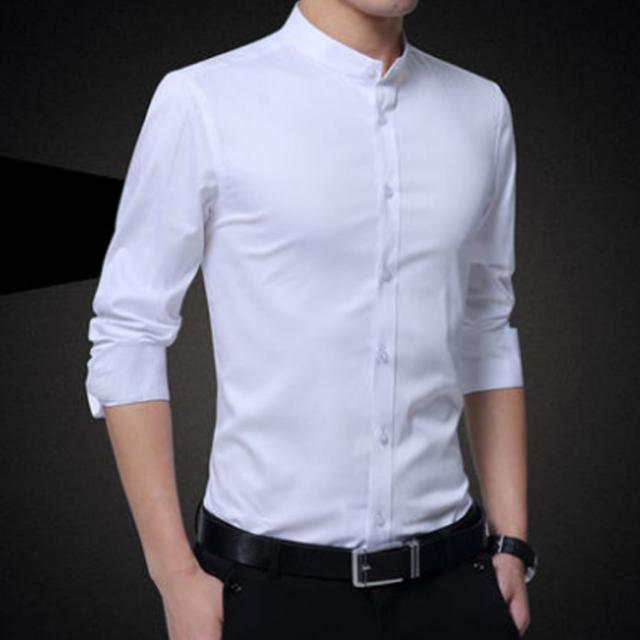 カジュアルシャツ ドレスシャツ 白シャツ 立ち襟 トップス インナー メンズ スリムシャツ スーツ 長袖シャツ 長袖 シャツ カジュアル シの通販はau Pay マーケット プレッピー