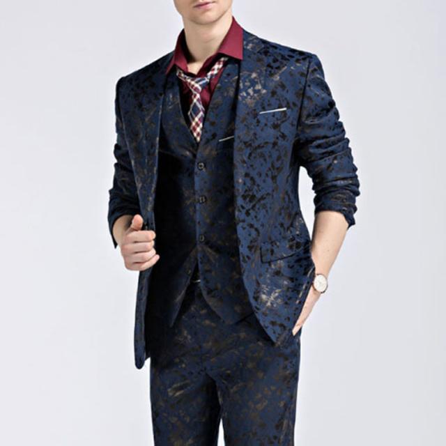 3ピーススーツ スリーピーススーツ メンズ ビジネススーツ ベスト パンツ ジャケット 1つボタン お洒落 スリムスーツ 花柄 結婚式 二次の通販はau Pay マーケット プレッピー