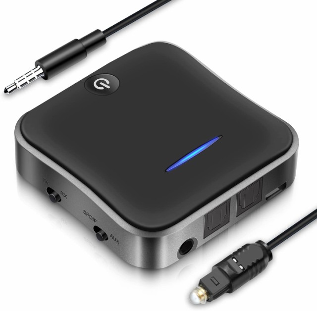 Bluetooth 5.0 トランスミッター レシーバー 受信機 送信機 一台二役 aptX HD aptX LL対応 2台同時接続 低遅延 低ノイズ RCA AUX SPDIF接