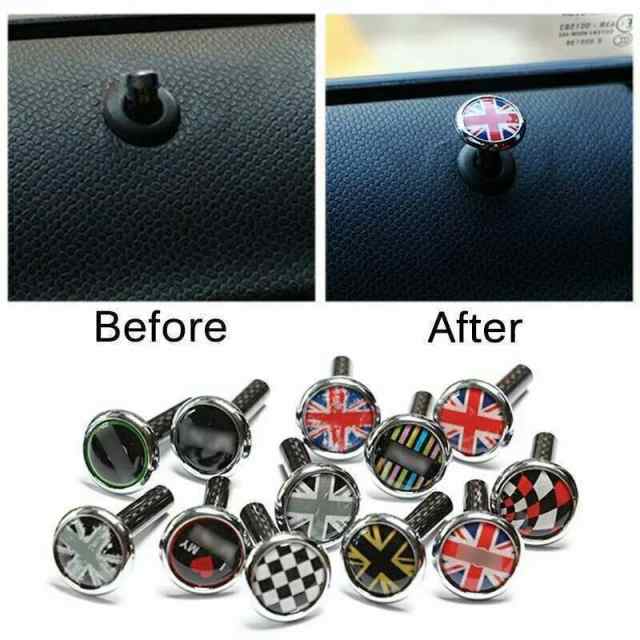 BMW MINI ミニクーパー　ドアロックピン　カーボン　ユニオンジャックの通販は