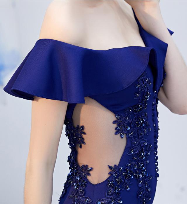 イブニングドレス マーメイドドレス パーティードレス オフショルダー ベアトップ カラードレス ロングドレス キャバドレス 披露宴 結婚式 忘年会 演奏会 マキシ丈 キャバ嬢 キャバクラ タイト 着痩せ セクシー  大きいサイズの通販は