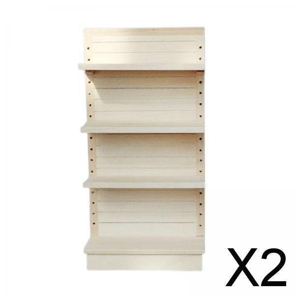 2x1：12ドールハウス家具ミニチュア収納ラック棚スタンドホルダーDIYの