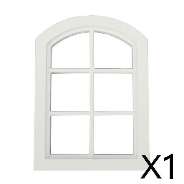 白いアーチ木製ミニチュアドールハウス窓フレーム家具アクセサリーの 