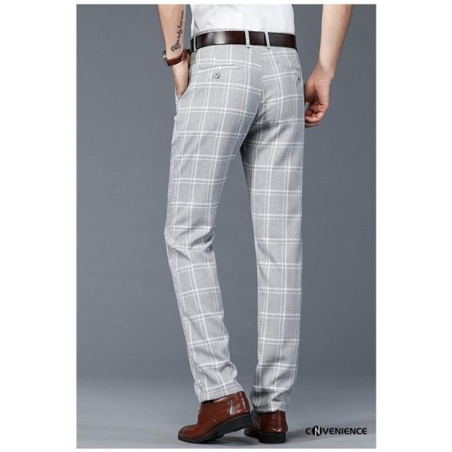 メンズ スラックス スリム 伸縮 感動の履き心地 イージーパンツ ビジネスパンツ スラックス チェック柄 細身 美脚 通勤 紳士ズボン 大きいサイズ URBAN SQUARE スラックス メンズ ストレッチ 涼しい 通気性 軽い 吸汗